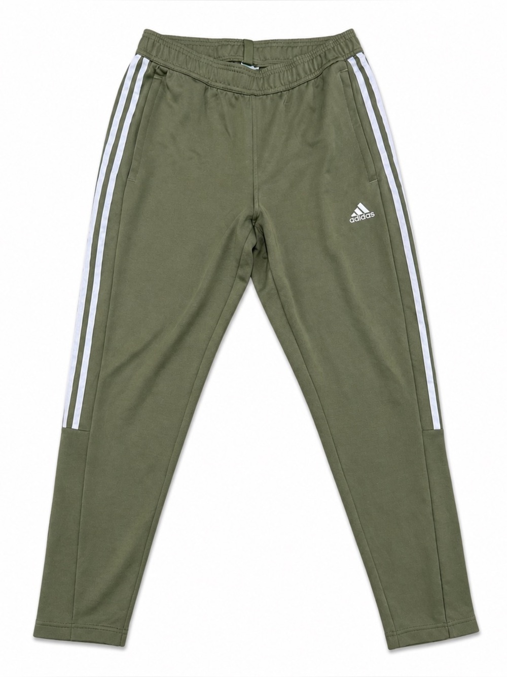 Adidas Tiro Track Pants Olive Green Medium 3 Stripe Joggers